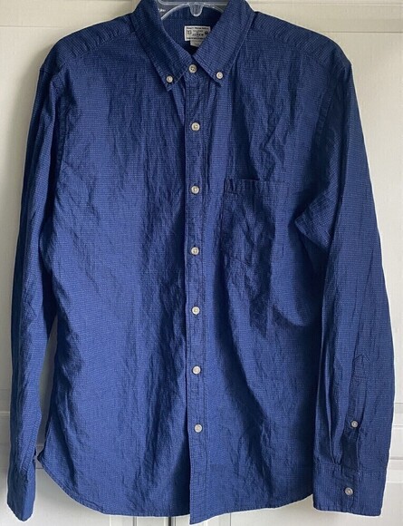 J.Crew Men’s 100% Cotton Long Sleeve Blue Button Down Shirt Sz‎ M - Picture 1 of 5